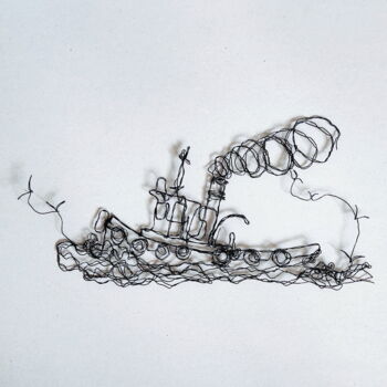 Скульптура под названием "The port tug is mov…" - Vadim Studenov, Подлинное произведение искусства, Металлы