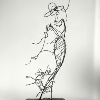 雕塑 标题为“The lady plays with…” 由Vadim Studenov, 原创艺术品, 金属