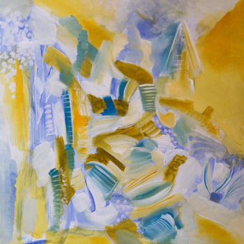 Malarstwo zatytułowany „maison bleue” autorstwa Valerie Nunes, Oryginalna praca, Akryl