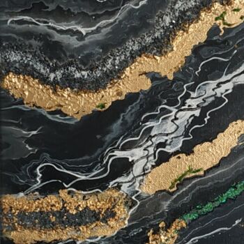 Peinture intitulée "Золото на чёрном" par Valentina Simma, Œuvre d'art originale, Acrylique