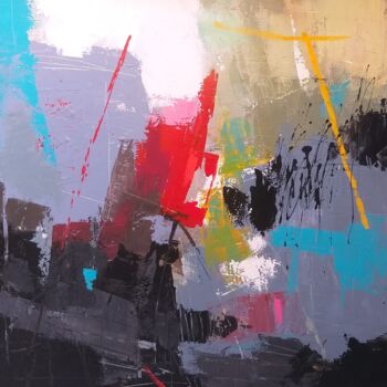 Pittura intitolato "punto rosso" da Valeriano Lessio, Opera d'arte originale, Smalto