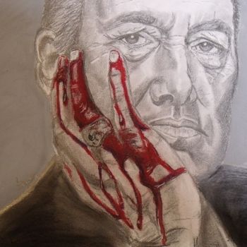 Dessin intitulée "Kevin Spacey (House…" par Valérie Barrett, Œuvre d'art originale, Graphite