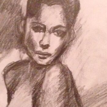 Drawing titled "Donna" by Valérie Blum (Valery), Original Artwork, Pencil