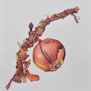 Dibujo titulada "L'oignon - Stylo bi…" por Valérie Jouffroy Ricotta, Obra de arte original, Bolígrafo
