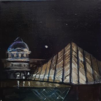 绘画 标题为“Paris by night: Le…” 由Valérie Le Meur, 原创艺术品, 丙烯 安装在木质担架架上