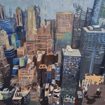 "New-York - Manhattan" başlıklı Tablo Valérie Le Meur tarafından, Orijinal sanat, Akrilik Ahşap Sedye çerçevesi üzerine mont…