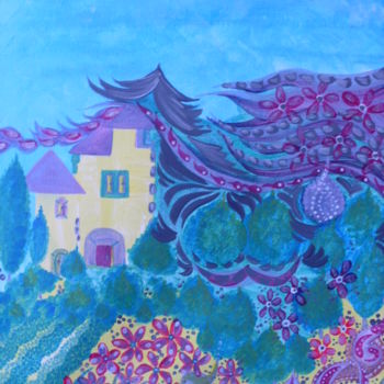 Painting titled "MAGIE D'UN PANORAMA…" by Valerie Guiot, Original Artwork, Acrylic
