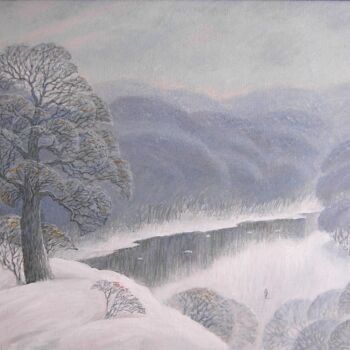 Картина под названием "Fresh snow" - Valerii Oliinyk, Подлинное произведение искусства, Акрил