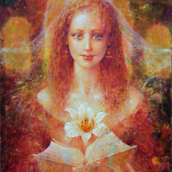 Pintura intitulada "Flower of Her Soul" por Valeriy Kot, Obras de arte originais, Óleo