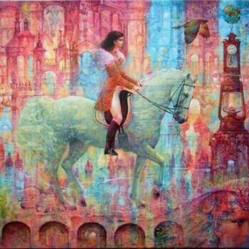 Pittura intitolato "TOWN OF MEMORIES" da Valeriy Kot, Opera d'arte originale, Olio