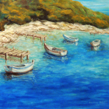 Peinture intitulée "Boats" par Kristina Valić, Œuvre d'art originale, Acrylique