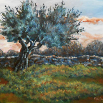 Peinture intitulée "Olive tree" par Kristina Valić, Œuvre d'art originale, Acrylique