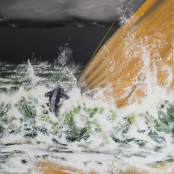 Malerei mit dem Titel "Bursting Sea" von Vallenssia, Original-Kunstwerk, Acryl