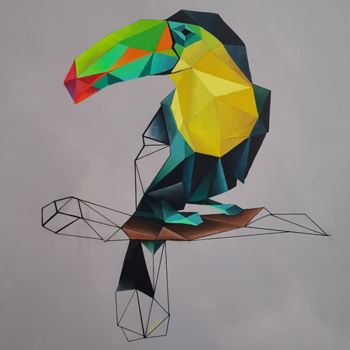 Pintura titulada "toucan" por Valou., Obra de arte original, Acrílico