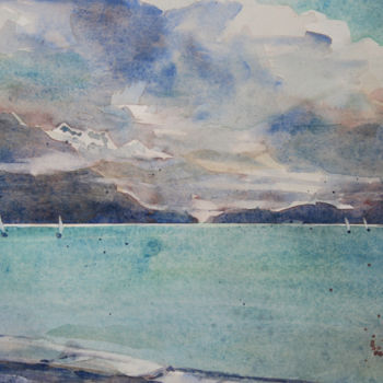 「Aquarelle du lac d'…」というタイトルの絵画 Vanessa Renouxによって, オリジナルのアートワーク, 水彩画