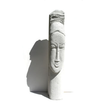 Rzeźba zatytułowany „Sculpture de Tête d…” autorstwa Vanessa Renoux, Oryginalna praca, Beton komórkowy