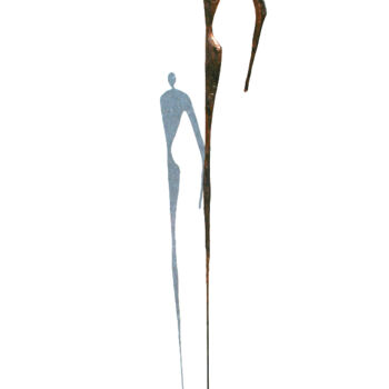 Sculpture intitulée "Sculpture Homme Fie…" par Vanessa Renoux, Œuvre d'art originale, Papier