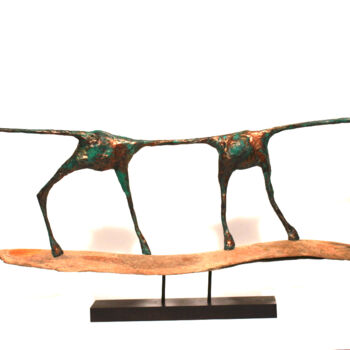 Sculpture titled "Grand chat à l'affu…" by Vanessa Renoux, Original Artwork, Paper