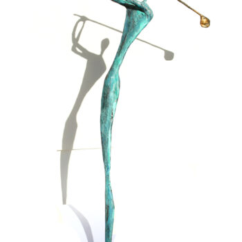 Скульптура под названием "Golfeur épuré en pa…" - Vanessa Renoux, Подлинное произведение искусства, Металлы
