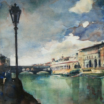 Pintura intitulada "Florence II - aquar…" por Vanessa Renoux, Obras de arte originais, Aquarela