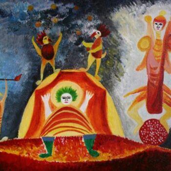 Painting titled "Circo en la cuevas" by Vania, Original Artwork