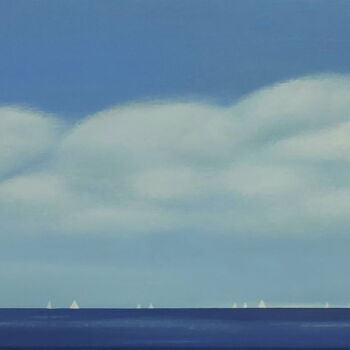 Painting titled "Regatta (2)" by Nelly Van Nieuwenhuijzen, Original Artwork, Acrylic Mounted on Wood Stretcher frame