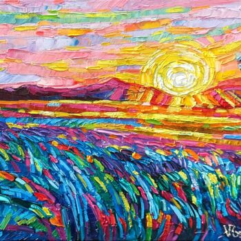 제목이 "Hot Summer light 3"인 미술작품 Vanya Georgieva로, 원작, 기름 나무 들것 프레임에 장착됨
