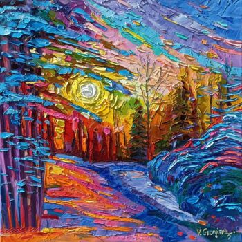 Peinture intitulée "Winter joy" par Vanya Georgieva, Œuvre d'art originale, Huile Monté sur Châssis en bois