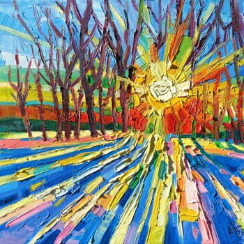 제목이 "Winter Shadows"인 미술작품 Vanya Georgieva로, 원작, 기름 나무 들것 프레임에 장착됨