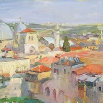 Painting titled "Панорама Иерусалима…" by Vasilii Shikhanov, Original Artwork