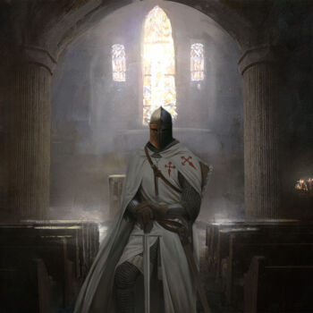 제목이 "The Knight Templar-…"인 디지털 아트 Vasiliki Trocheila로, 원작, 디지털 페인팅