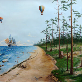 Painting titled "Baltic seaside" by Vasily Velgan, Original Artwork, Oil