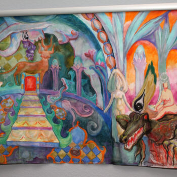 Peinture intitulée "Tanita's Temple" par Velta Emīlija Platupe, Œuvre d'art originale, Aquarelle