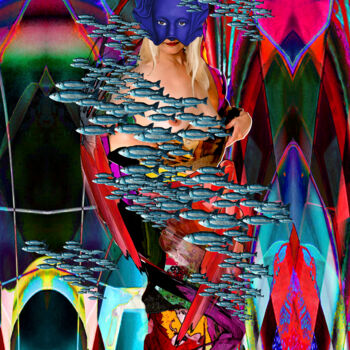 Digitale Kunst getiteld "La reine Morgan" door Robert Venezia, Origineel Kunstwerk, 2D Digital Work Gemonteerd op Andere sti…