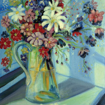 「Цветочный букет в г…」というタイトルの絵画 Vera Bondによって, オリジナルのアートワーク, オイル