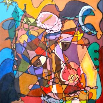 Картина под названием "Fragmentada II" - Vera Borges, Подлинное произведение искусства, Акрил Установлен на Деревянная рама…