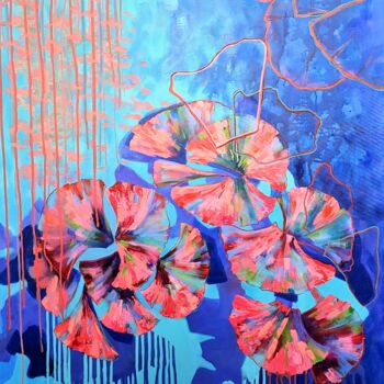 Painting titled "Enchanting Lotus: P…" by Vera Saiko, Original Artwork, Acrylic