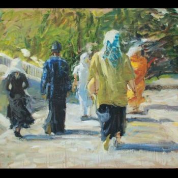 Painting titled "Pilgrims in Kiev" by Vera Lagutenkova, Original Artwork