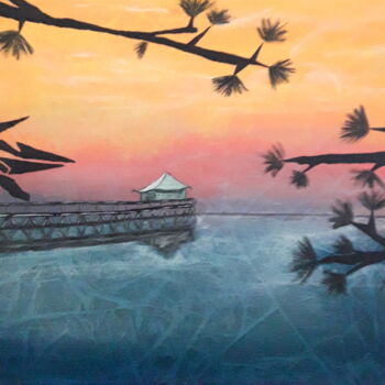 Malerei mit dem Titel "Paysage zen" von Laurence Vernet, Original-Kunstwerk, Acryl