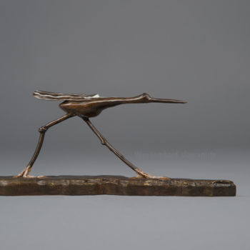 Sculpture titled "Course en lignes" by Véro Lombard, Original Artwork, Wood