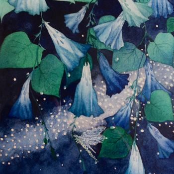 绘画 标题为“Fleurs d’étoiles” 由Victoria, 原创艺术品, 水彩