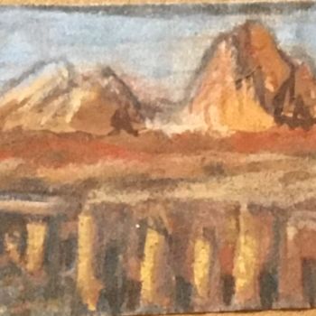 Dessin intitulée "Sables et ocres" par Victoria, Œuvre d'art originale, Pastel