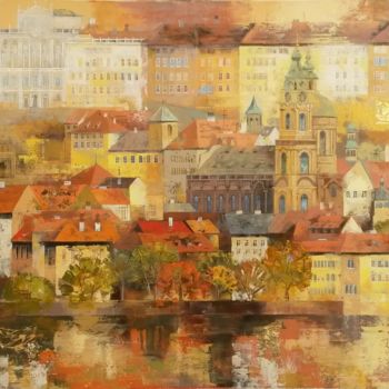 Malerei mit dem Titel "The Prague" von Veronika Benoni, Original-Kunstwerk, Acryl