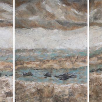 Painting titled "Tumulte triptyque D…" by Véronique Attia, Original Artwork, Acrylic