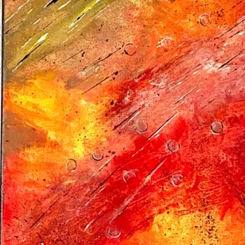 Картина под названием "Ciel rouge" - Véronique Constantin, Подлинное произведение искусства, Акрил Установлен на Деревянная…