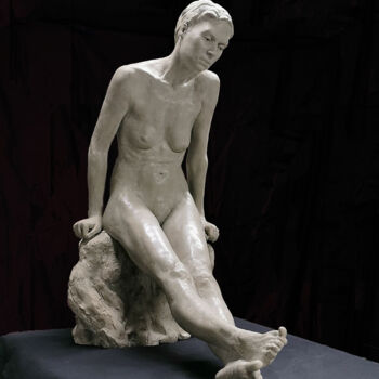 Скульптура под названием "Réflexion" - Pico Sculpteur, Подлинное произведение искусства, Смола