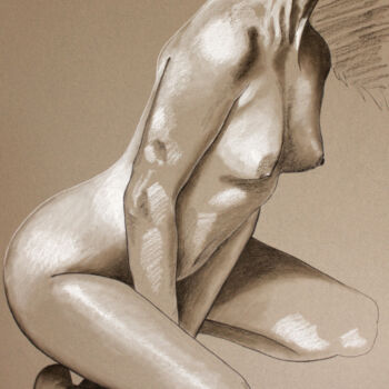 Femme nue à genou