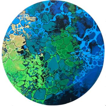 Malarstwo zatytułowany „Our planet- 03” autorstwa Vesta Shi, Oryginalna praca, Akryl Zamontowany na Drewniana rama noszy