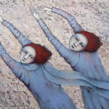 Pittura intitolato "ловцы ветра" da Svetlana Bochkareva, Opera d'arte originale, Acrilico
