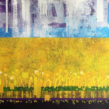 Pintura titulada "Rapeseed field. Gol…" por Natalia Veyner, Obra de arte original, Acrílico